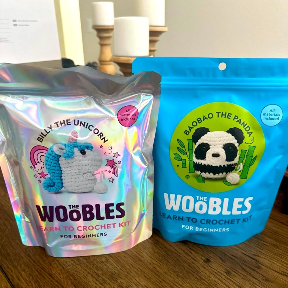The Woobles Billy the Unicorn and BaoBao Panda bundle